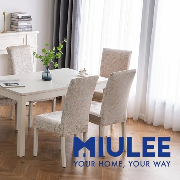 MIULEE Velvet Shimmer Chair Covers for Dining Room 6 Pack (H005) - Picture 8 of 8